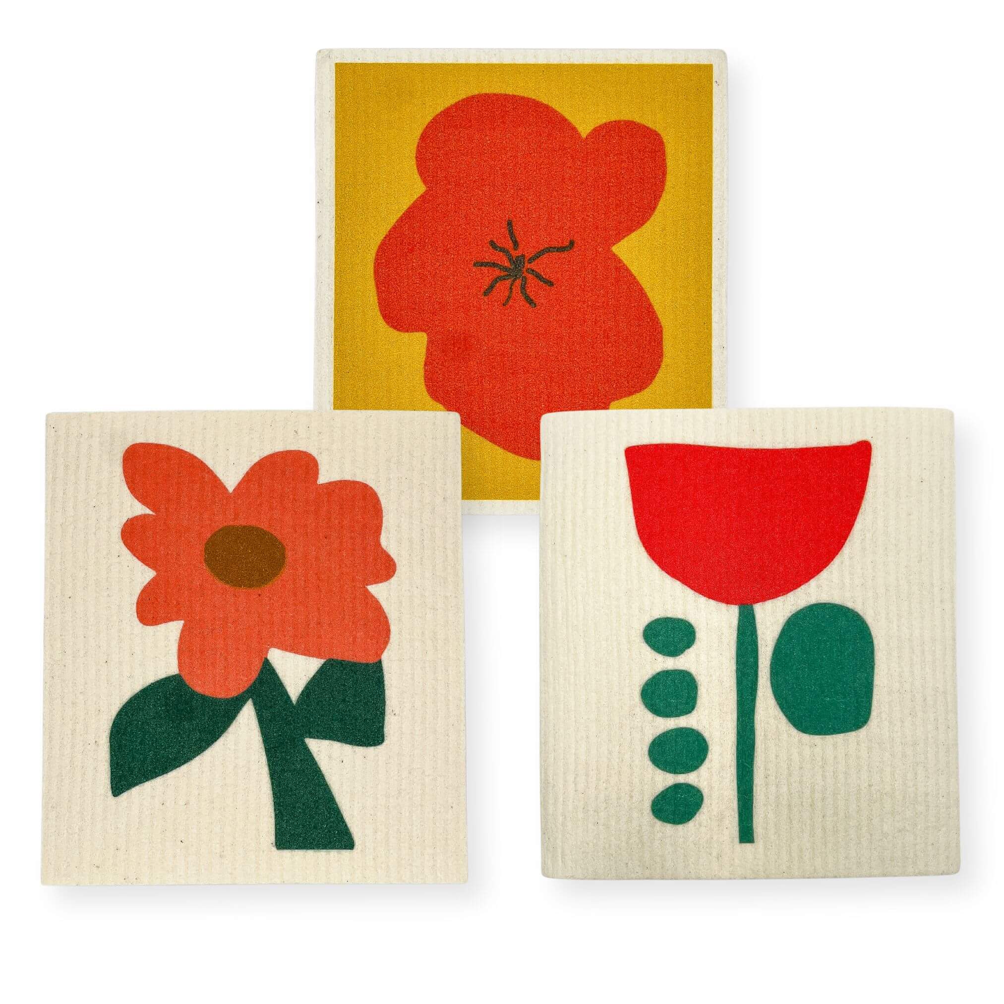 Compostable Sponge Cloths - Flowers - 1 Pack - The Plastic Free Co.